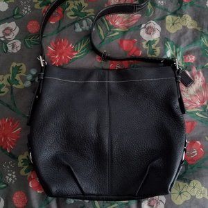 Coach Black Pebbled Leather Crossbody Duffel